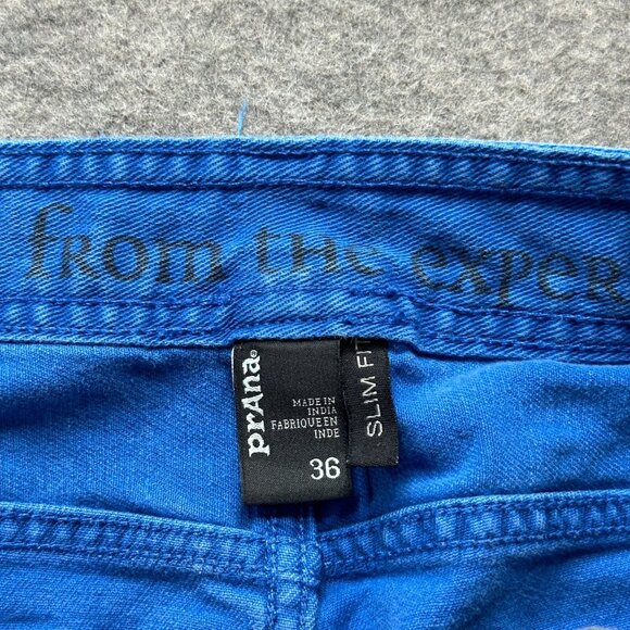 prAna Jeans Men 36 x 31 Blue Theorem Stretch Slim Fit Sapphire M4TH32313 - Picture 5 of 16